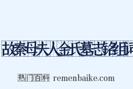 故秦母夫人金氏墓志铭组词是什么意思的图片